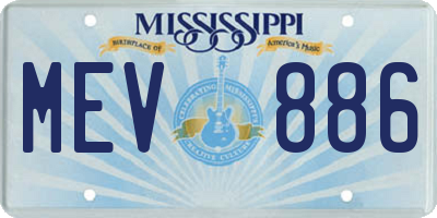 MS license plate MEV886