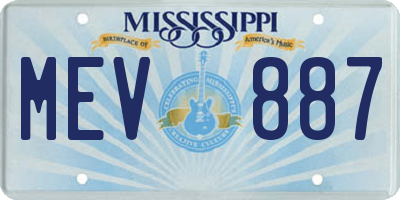 MS license plate MEV887