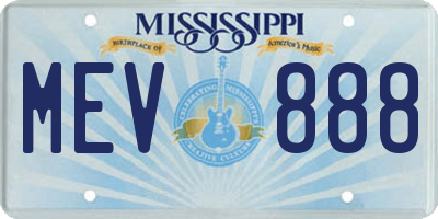 MS license plate MEV888