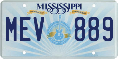 MS license plate MEV889