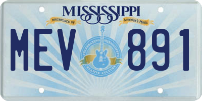 MS license plate MEV891