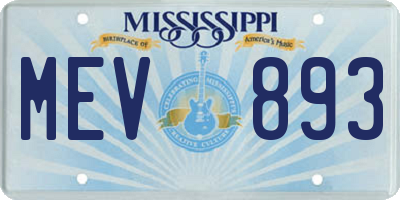 MS license plate MEV893