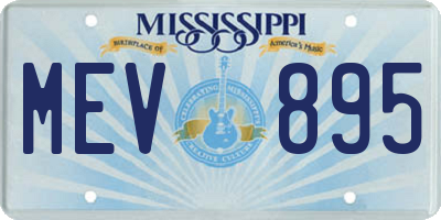 MS license plate MEV895
