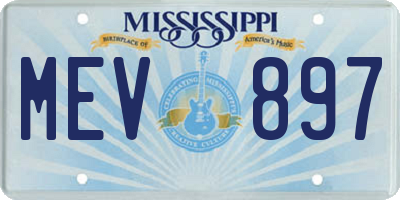 MS license plate MEV897