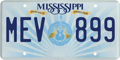 MS license plate MEV899