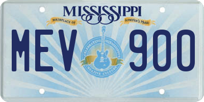 MS license plate MEV900
