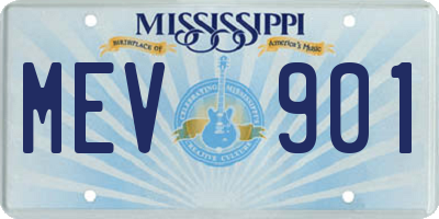 MS license plate MEV901