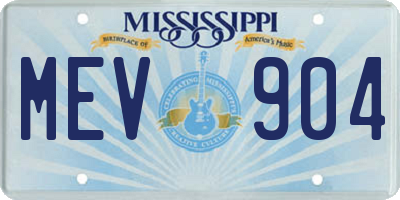 MS license plate MEV904