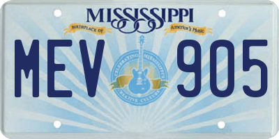MS license plate MEV905