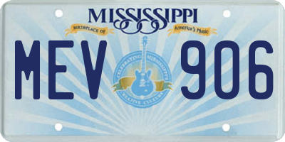 MS license plate MEV906