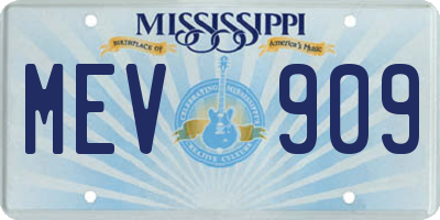 MS license plate MEV909