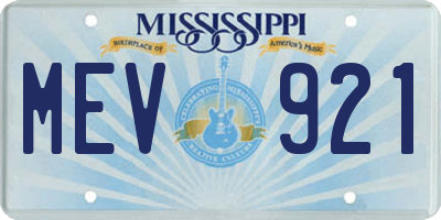 MS license plate MEV921