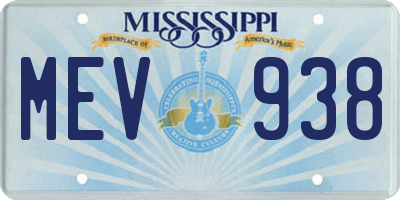 MS license plate MEV938