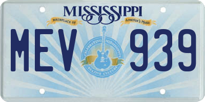 MS license plate MEV939