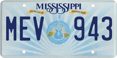 MS license plate MEV943