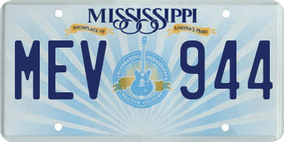 MS license plate MEV944