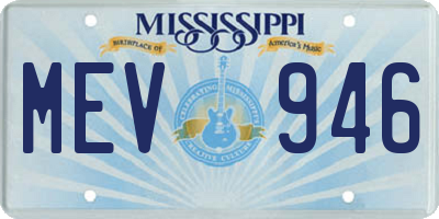 MS license plate MEV946