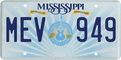 MS license plate MEV949