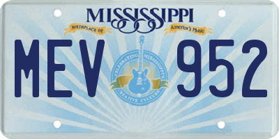 MS license plate MEV952