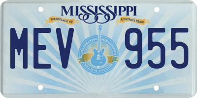 MS license plate MEV955