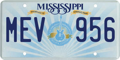 MS license plate MEV956
