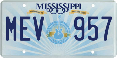 MS license plate MEV957