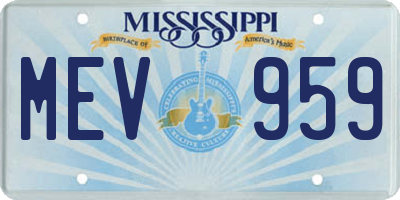 MS license plate MEV959