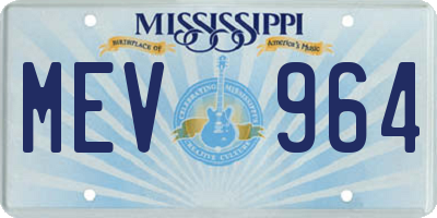 MS license plate MEV964
