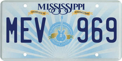 MS license plate MEV969