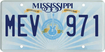 MS license plate MEV971