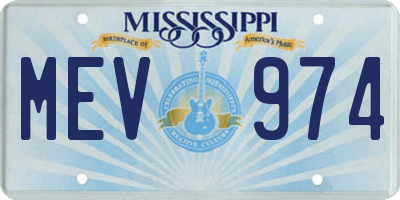 MS license plate MEV974