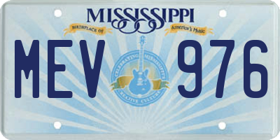MS license plate MEV976