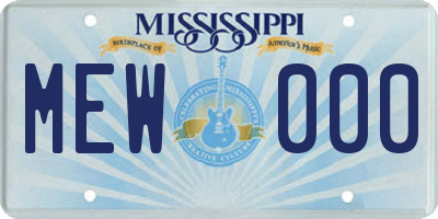 MS license plate MEW000