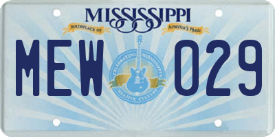 MS license plate MEW029
