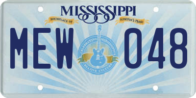 MS license plate MEW048