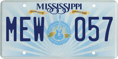 MS license plate MEW057