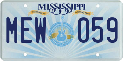 MS license plate MEW059