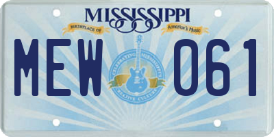 MS license plate MEW061