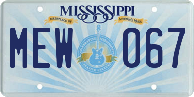 MS license plate MEW067