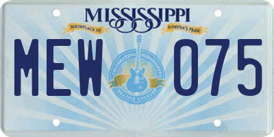 MS license plate MEW075