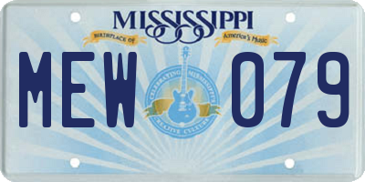 MS license plate MEW079