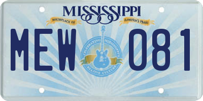 MS license plate MEW081