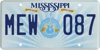 MS license plate MEW087