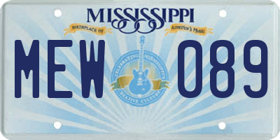 MS license plate MEW089