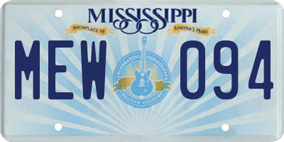 MS license plate MEW094