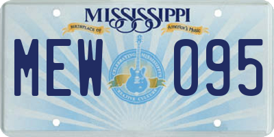 MS license plate MEW095