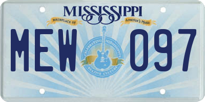 MS license plate MEW097