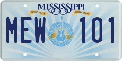 MS license plate MEW101