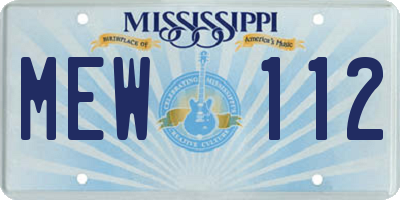 MS license plate MEW112