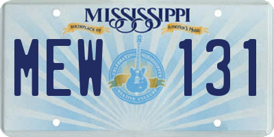 MS license plate MEW131
